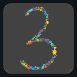 Dinosaur 3e verjaardag voor 3 jaar oud vierkante sticker<br><div class="desc">Dinosaur 3de verjaardag voor 3 jaar oude meisjes bootst Funny Gift Square Sticker Classic Collectie.</div>