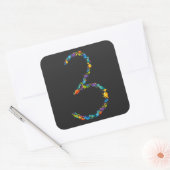 Dinosaur 3e verjaardag voor 3 jaar oud vierkante sticker (Envelop)