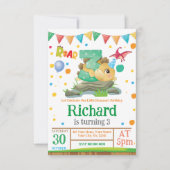Dinosaur 3rd Birthday Invitation Kaart (Voorkant)