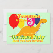 Dinosaur 3rd Birthday Party Kaart (Voorkant)