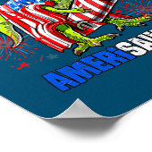 Dinosaur 4 juli Amerisaurus T Rex American Poster (Hoek)