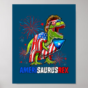 Dinosaur 4 juli Amerisaurus T Rex American Poster