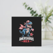 Dinosaur 4 juli Amerisaurus T Rex Funny Kaart (Staand voorkant)