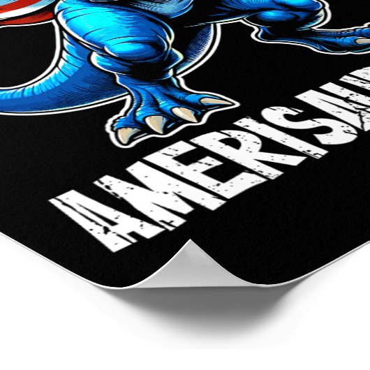 Dinosaur 4 juli Amerisaurus t rex Funny Poster (Hoek)