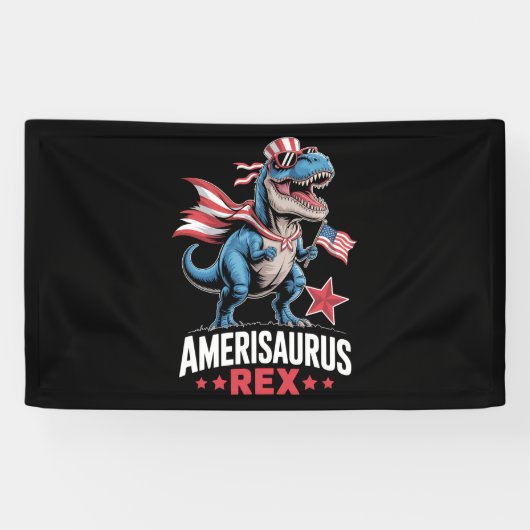 Dinosaur 4 juli Amerisaurus T Rex Funny Spandoek (Horizontaal)