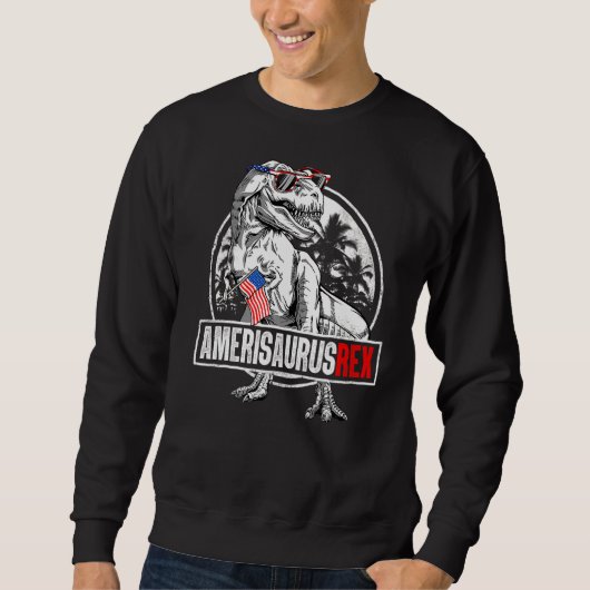 Dinosaur 4 juli Kind Boy Mannen Amerisaurus rex P Trui (Voorkant)