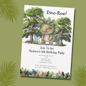 Dinosaur 4th Birthday Party for Boys Kaart