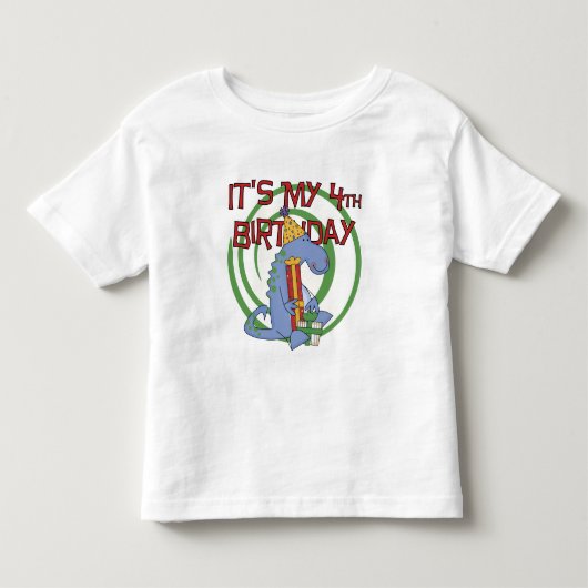 Dinosaur 4th Birthday T-shirts en cadeautjes (Voorkant)