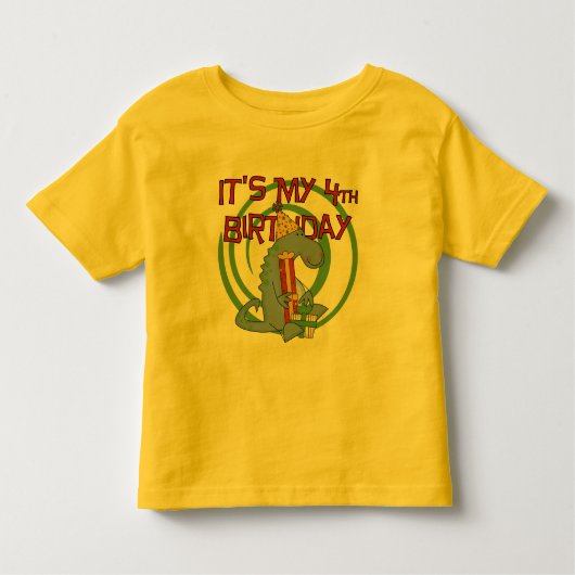 Dinosaur 4th Birthday T-shirts en cadeautjes (Voorkant)