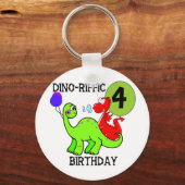 Dinosaur 4th Birthday Tshirts en Gifts Sleutelhanger (Voorkant)