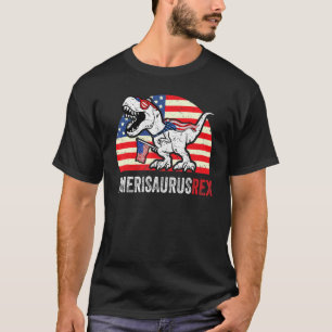 Dinosaur 4th of July Kids Boys Men Amerisaurus Rex T-shirt