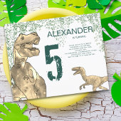 Dinosaur 5th Birthday Party budget Uitnodiging
