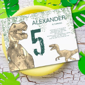 Dinosaur 5th Birthday Party budget Uitnodiging Briefkaart