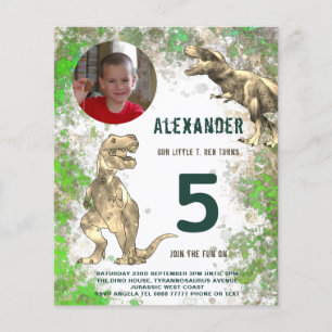 Dinosaur 5th Birthday Party - Fotobudget Flyer