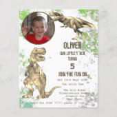 Dinosaur 5th Birthday Party T Rex boys Foto groen (Voorkant)