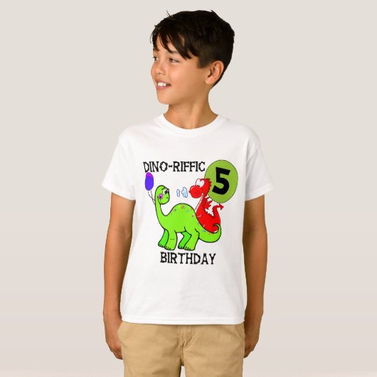 Dinosaur 5th Birthday T-shirts en cadeautjes (Voorkant volledig)