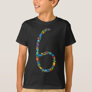 Dinosaur 6e verjaardag voor 6-jarige jongen t-shirt