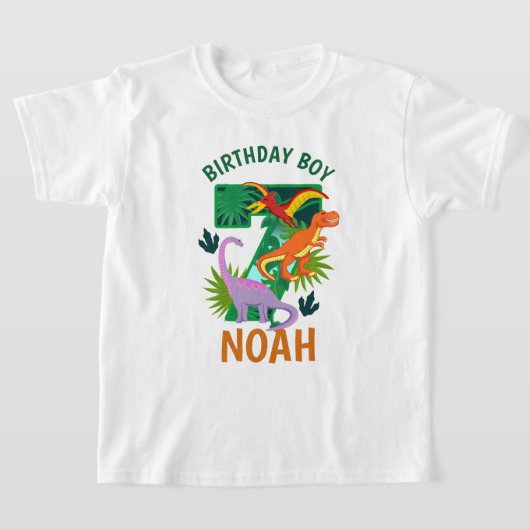Dinosaur 7de verjaardag peuter-shirts t-shirt (Laagn)