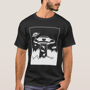 Dinosaur Abduction Alien Sci-Fi Ufo Extraterrestri T-shirt