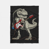 Dinosaur Acoustic Electric B Guitar Player  Fleece Deken (Voorkant)