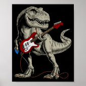 Dinosaur Acoustic Electric B Guitar Player  Poster (Voorkant)
