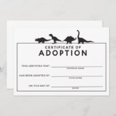 DInosaur Adoptie Certificaat Verjaardag Activiteit Programmakaart (Voorkant / Achterkant)