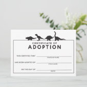 DInosaur Adoptie Certificaat Verjaardag Activiteit Programmakaart (Staand voorkant)