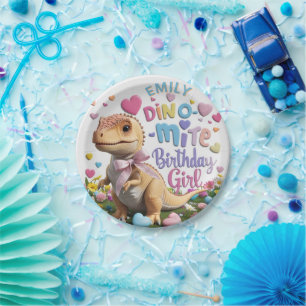 Dinosaur Adventure Girl Happy Birthday Papieren Bordje