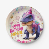 Dinosaur Adventure Happy Birthday Papieren Bordje (Voorkant)