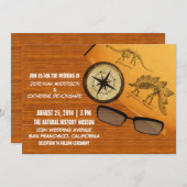 Dinosaur Adventure Wedding Invitation Kaart (Voorkant / Achterkant)
