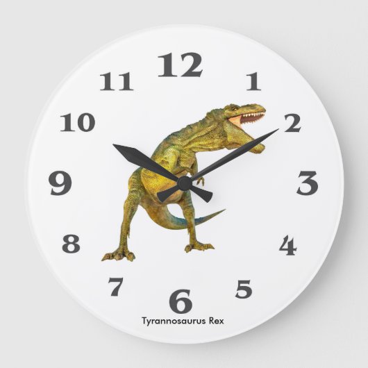 Dinosaur-afbeelding voor ronde, grote wandklok (Voorkant)