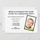 Dinosaur Afstuderen Funny Personaliseer Foto Aankondiging (Achterkant)