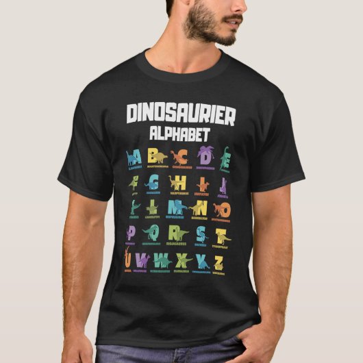 Dinosaur Alphabet ABC Tyrannosaurus T  Rex Dino Ch T-shirt (Voorkant)