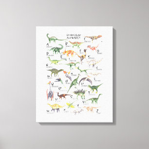 Dinosaur Alphabet Canvas Afdruk