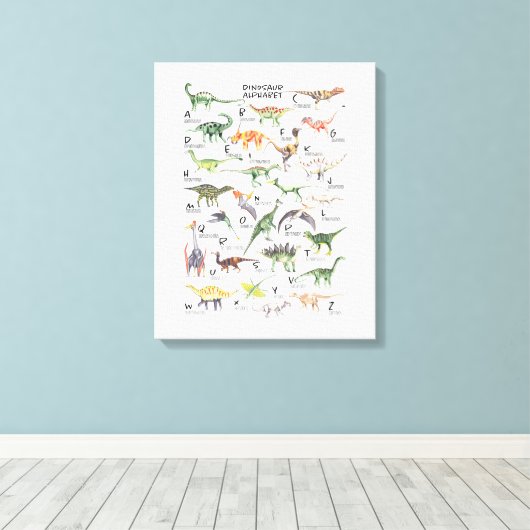 Dinosaur Alphabet Canvas Afdruk (Insitu (Houten vloer))