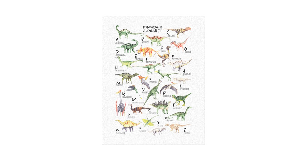 Dinosaur Alphabet Canvas Afdruk Zazzle.nl