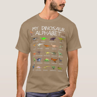 Dinosaur Alphabet Dino ABC voor kinderen Jonge Man T-shirt