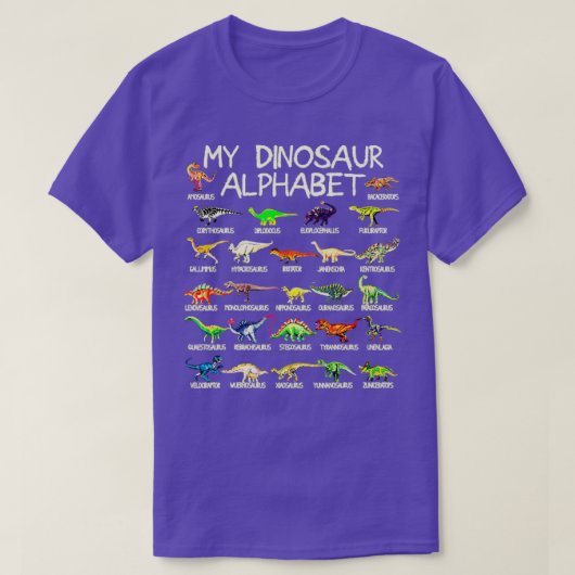 Dinosaur Alphabet Dino ABC voor kinderen Jonge Man T-shirt (Design voorkant)