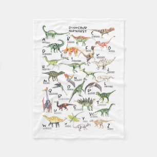 Dinosaur Alphabet Fleece Deken