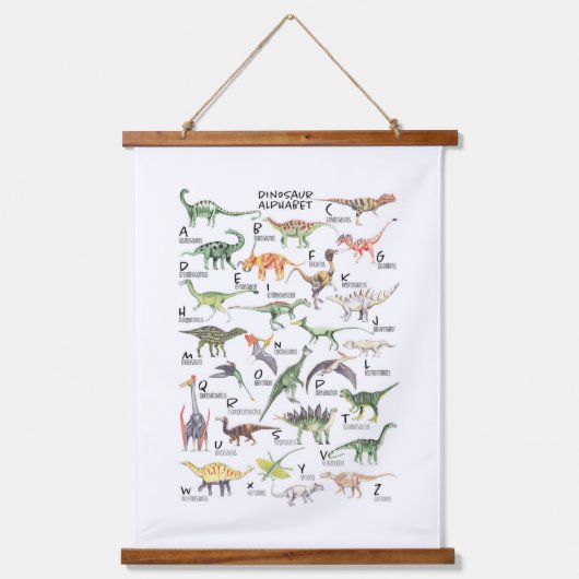 Dinosaur Alphabet Hangend Wandkleed (Voorkant)