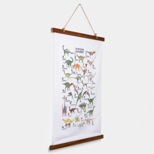 Dinosaur Alphabet Hangend Wandkleed (Gebogen)
