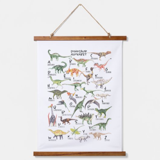 Dinosaur Alphabet Hangend Wandkleed (Voorkant)