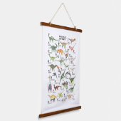 Dinosaur Alphabet Hangend Wandkleed (Gebogen)