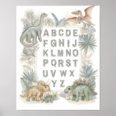 Dinosaur Alphabet Nursery Watercolor Poster (Voorkant)