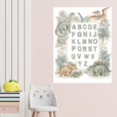 Dinosaur Alphabet Nursery Watercolor Poster