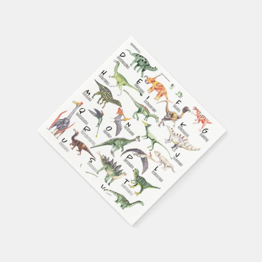 Dinosaur Alphabet Servet (Hoek)