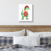Dinosaur als brandweerman met brandhelm canvas afdruk (Insitu (Slaapkamer))