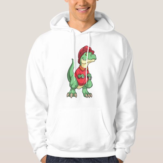 Dinosaur als brandweerman met brandhelm hoodie (Voorkant)