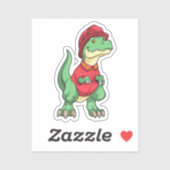 Dinosaur als brandweerman met brandhelm sticker (Vel)