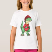 Dinosaur als brandweerman met brandhelm t-shirt (Voorkant)